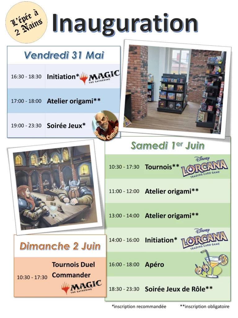 Programme du week-end d'inauguration