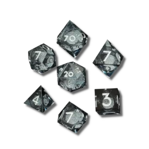 Set de 7 Dés en Résine - Paillettes Mouvant