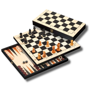 Coffret d'échecs-dames-backgammon (case 44mm)